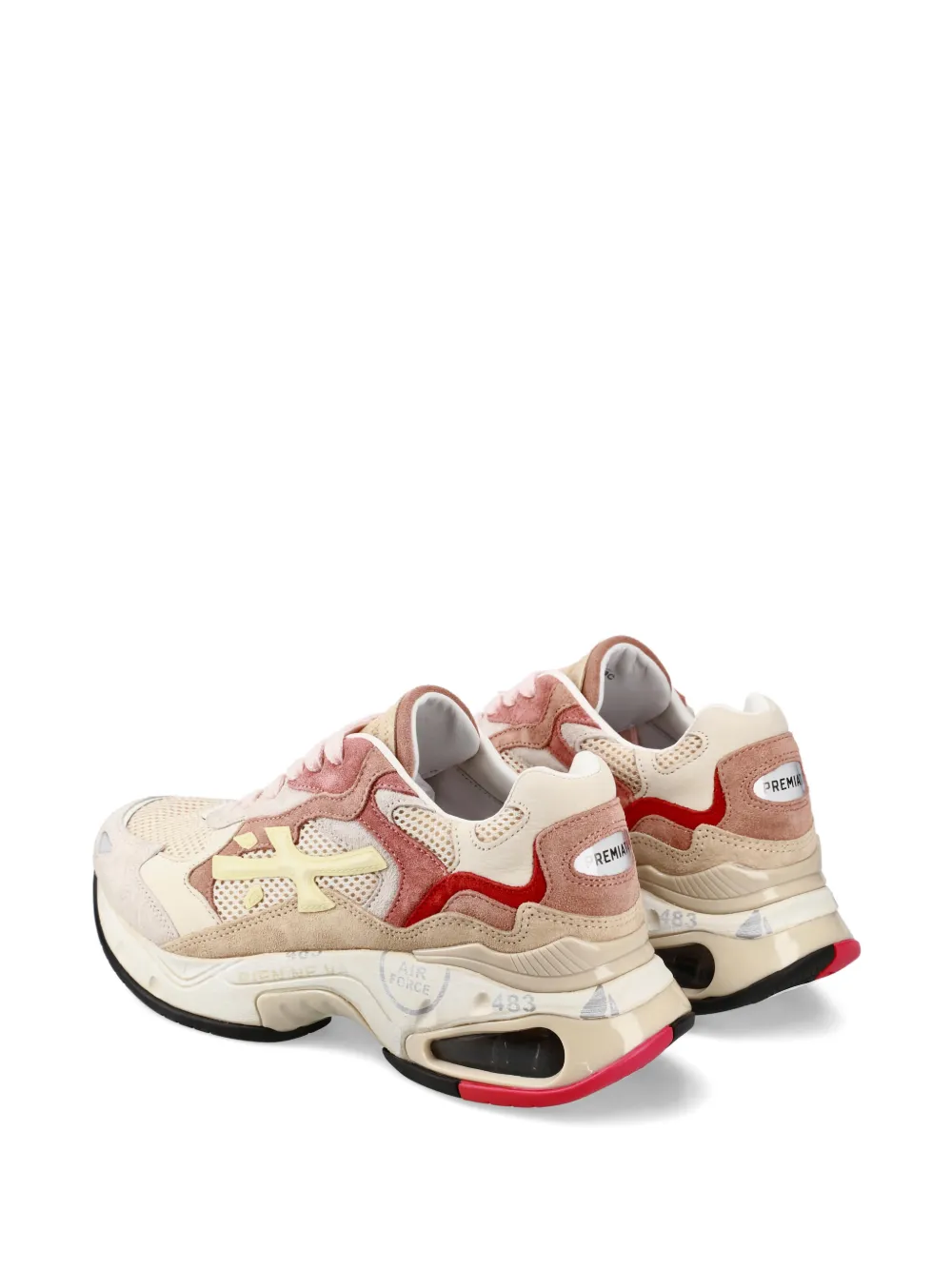 Premiata Sharkyd 423 panelled logo sneakers Beige