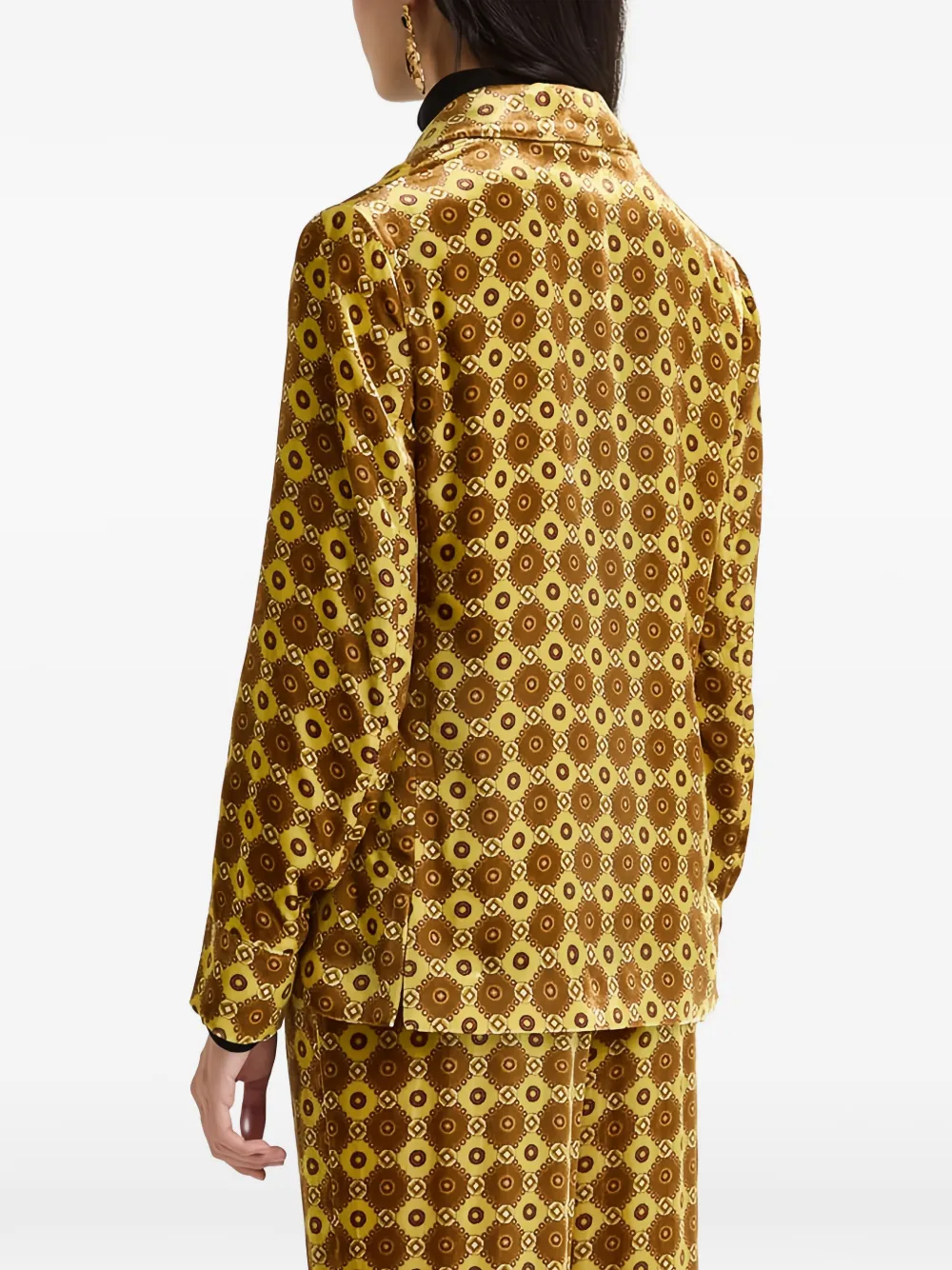 Maliparmi Velvet Patterned Jacket In Yellow
