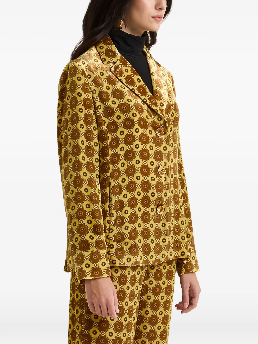 Maliparmi Velvet Patterned Jacket In Yellow