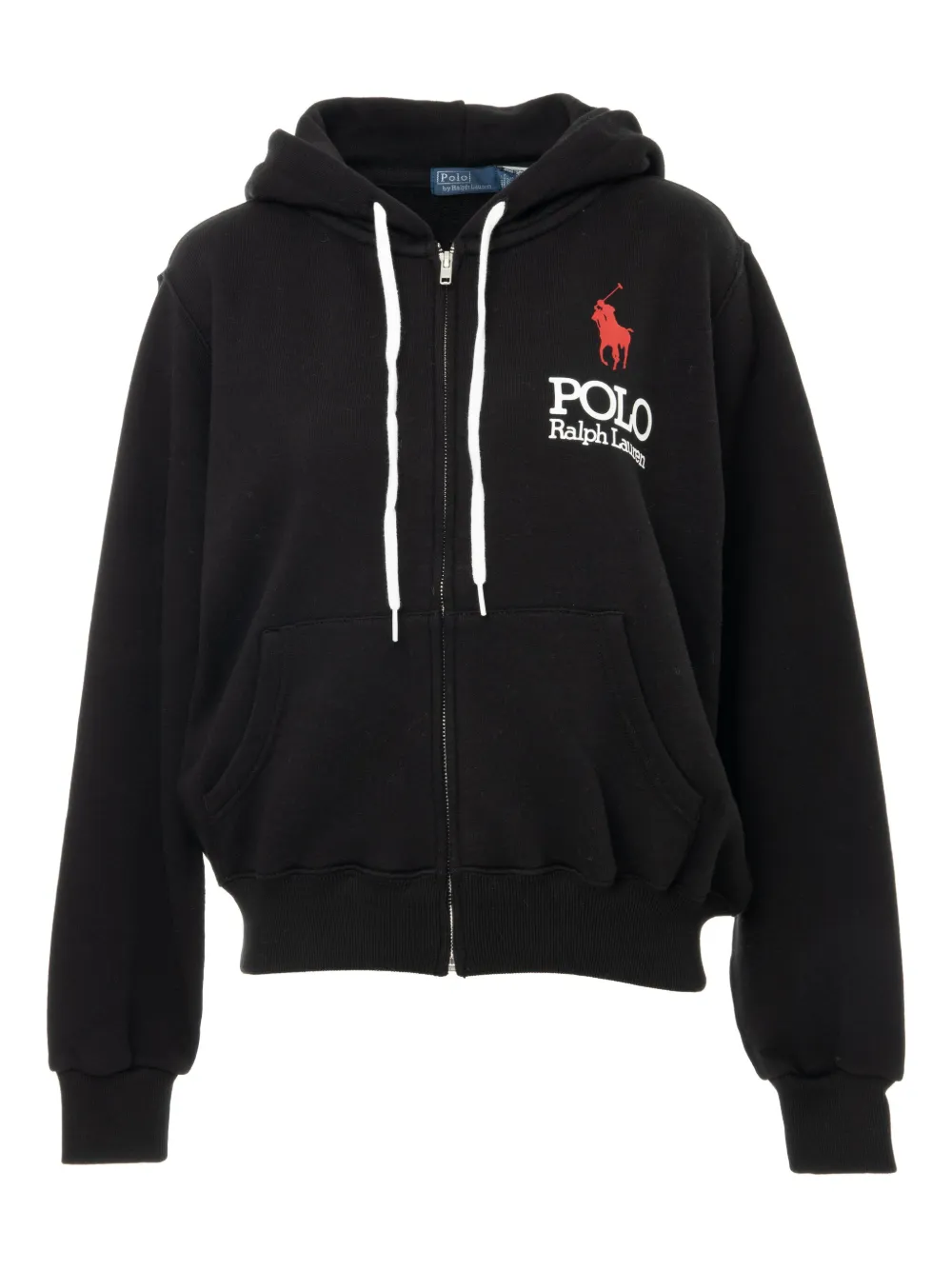 Polo Ralph Lauren Polo Pony Zip-up Hoodie In Black