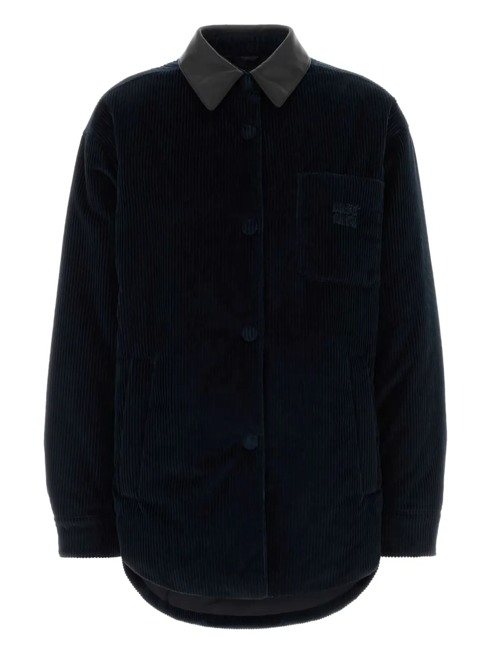 Miu Miu corduroy-collar overshirt | Blue | Image 1