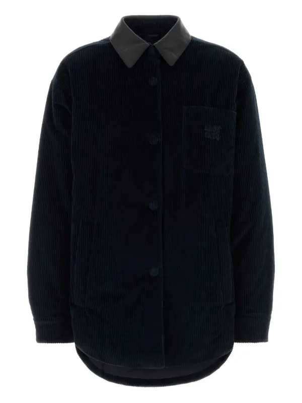 Miu Miu Corduroy-collar Overshirt in Blue