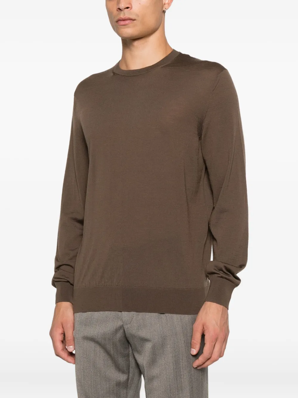 Zegna Sweater met ronde hals Bruin