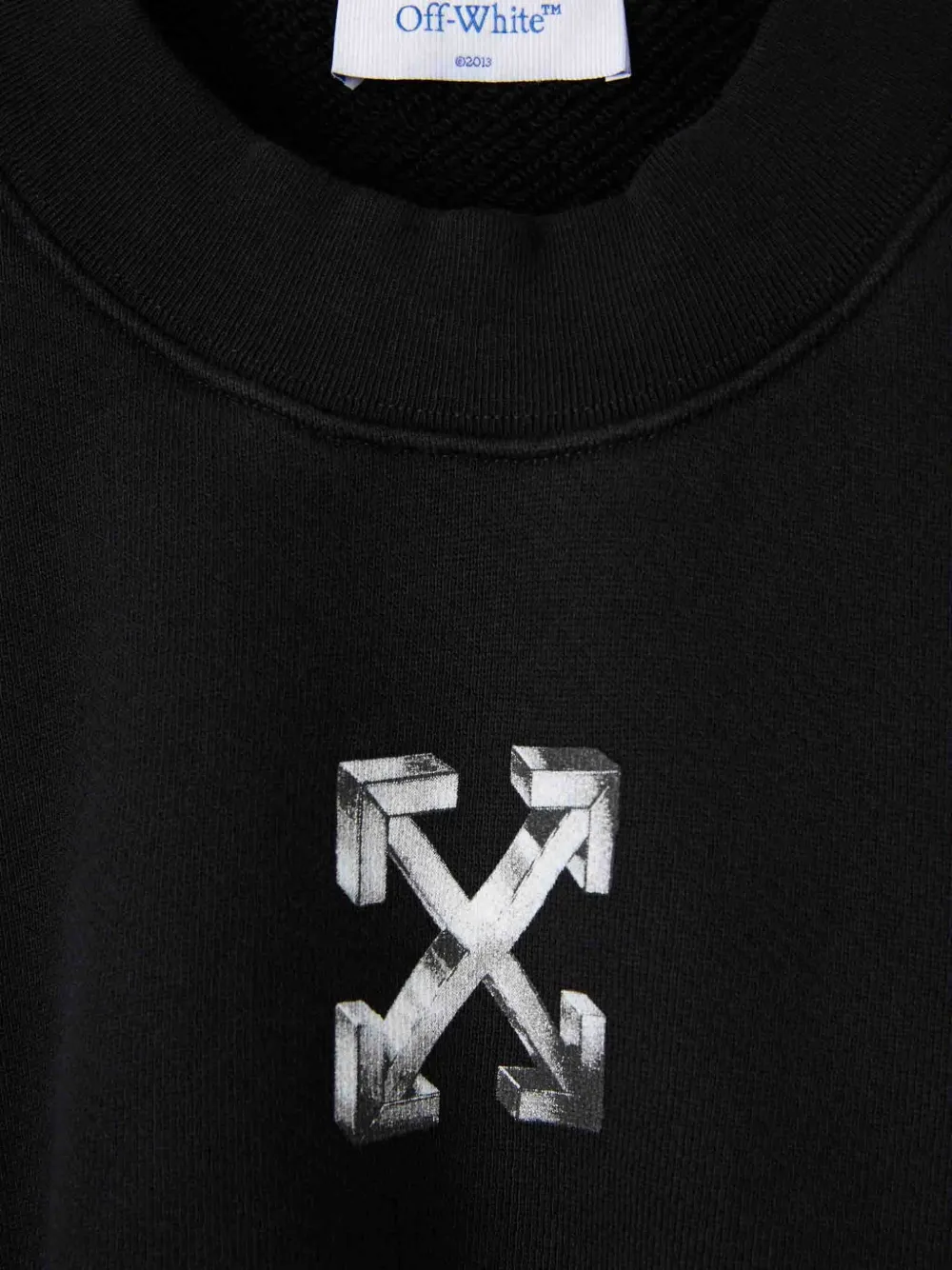 Off-White Sweater met grafische print en capuchon Zwart