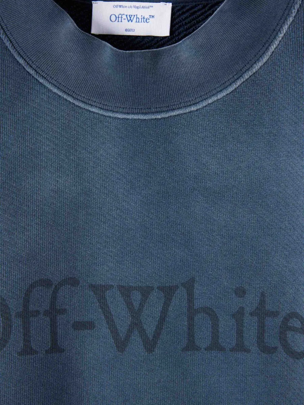 Off-White Katoenen sweater met logo Blauw