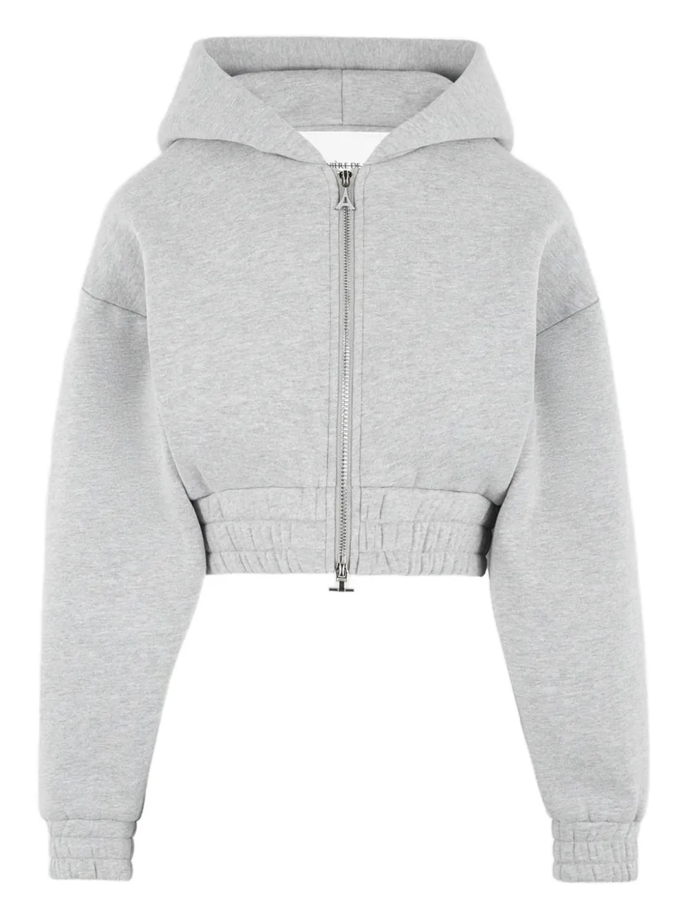 Manière De Voir Josiane Zip-up Cropped Hoodie In Gray