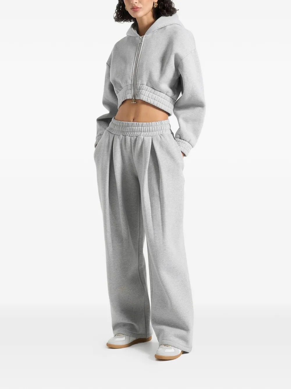 Manière De Voir Fanny Pleated Track Pants In Gray