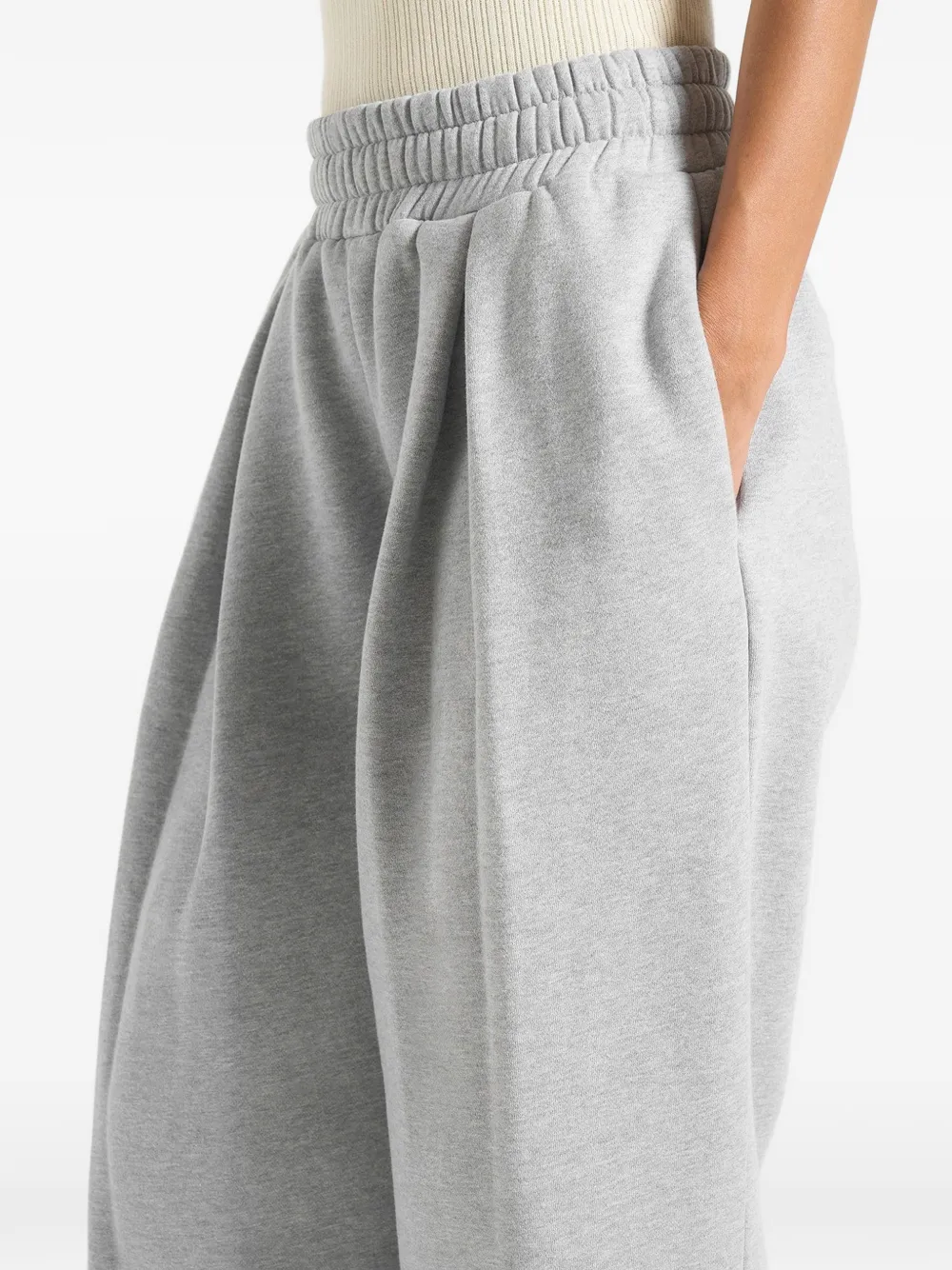 Manière De Voir Fanny Pleated Track Pants In Gray
