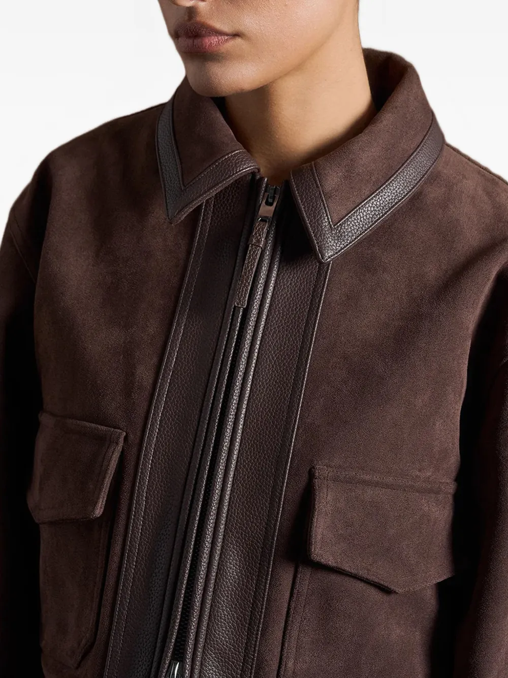 Manière De Voir Denise Zip-up Jacket In Brown