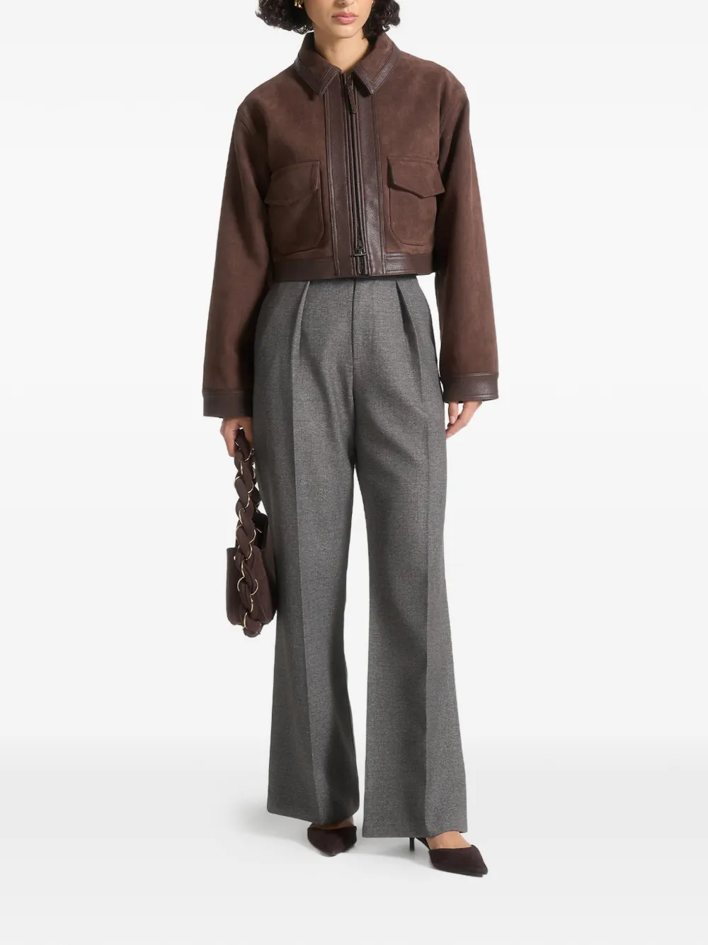 Manière De Voir Denise Zip-up Jacket In Brown