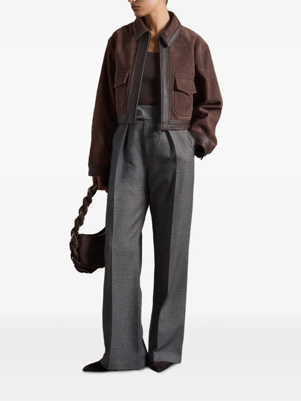 Manière De Voir Denise Zip-up Jacket In Brown