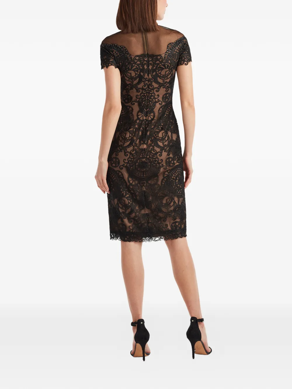 Tadashi Shoji Lace Embellished Midi Dress In Black