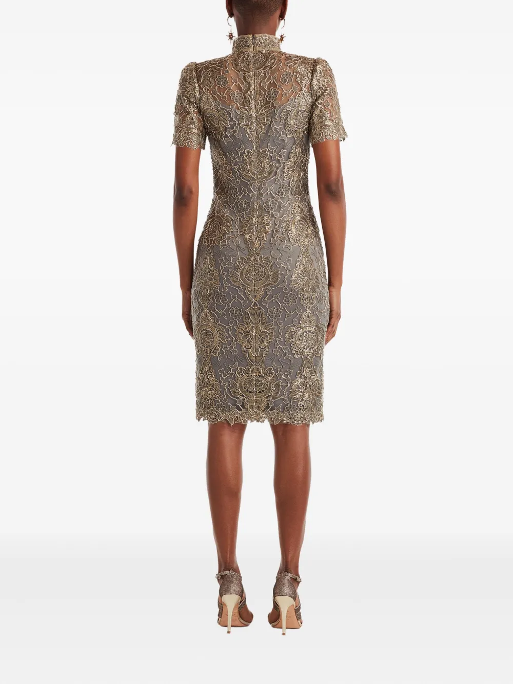 Tadashi Shoji Jurk met pailletten Goud