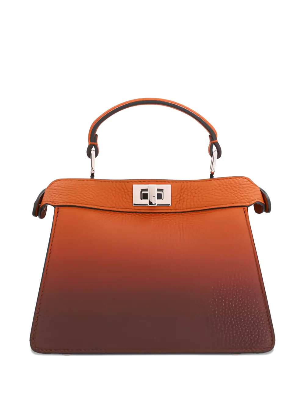 FENDI mini Peekaboo ISeeU leather tote bag - Marrone