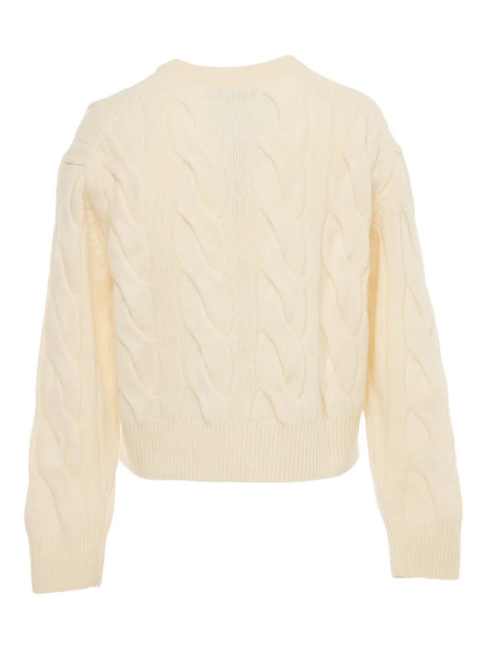Polo Ralph Lauren Cable-knit Crew-neck Cardigan In Neutral