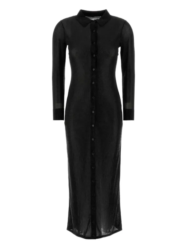 Alexander Wang Embellished Long Shirt Dress - Black