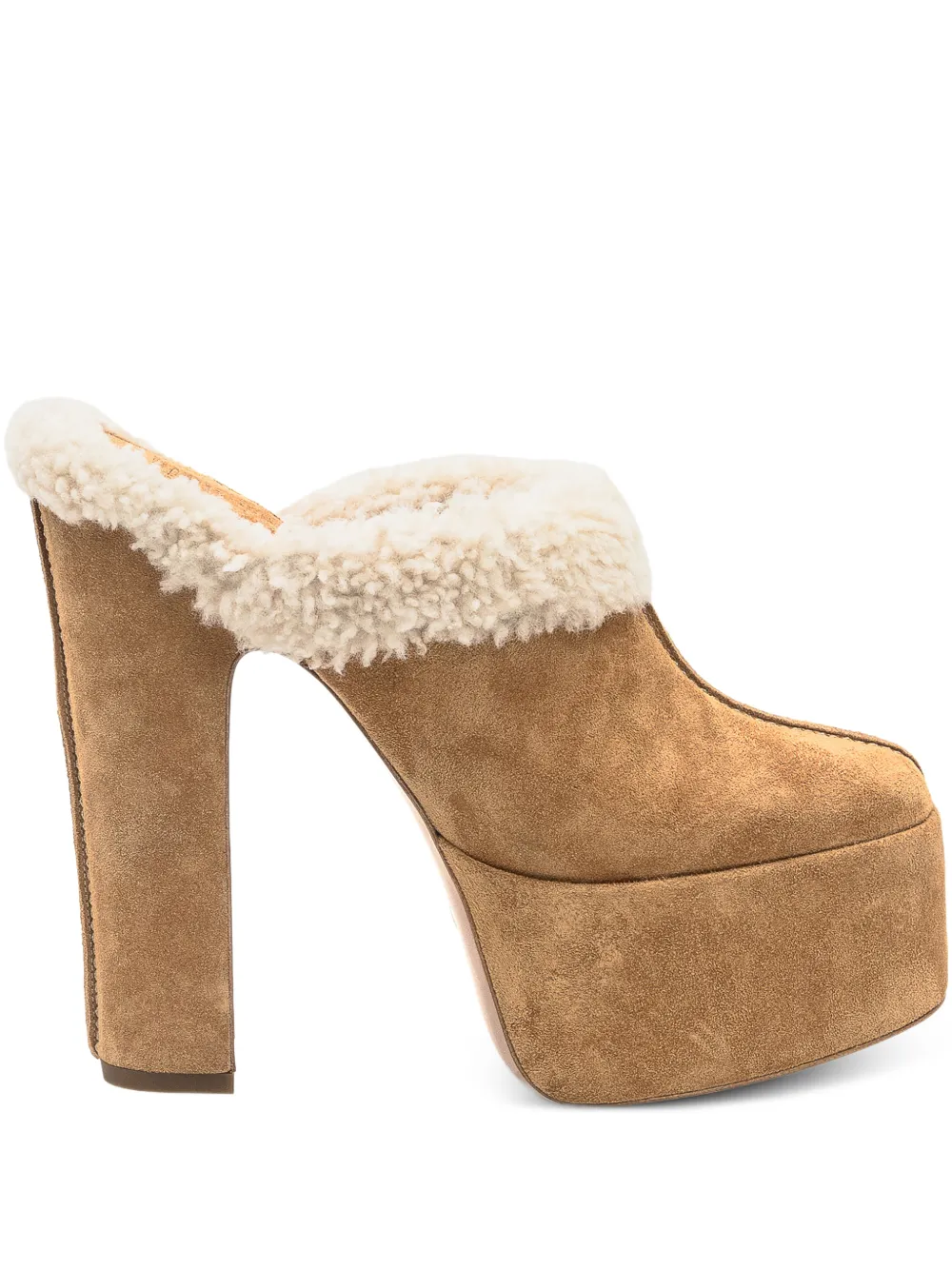 Paris Texas 145mm Malena platform mules - Marrone