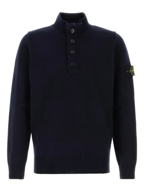 Stone Island button-placket long-sleeve sweater