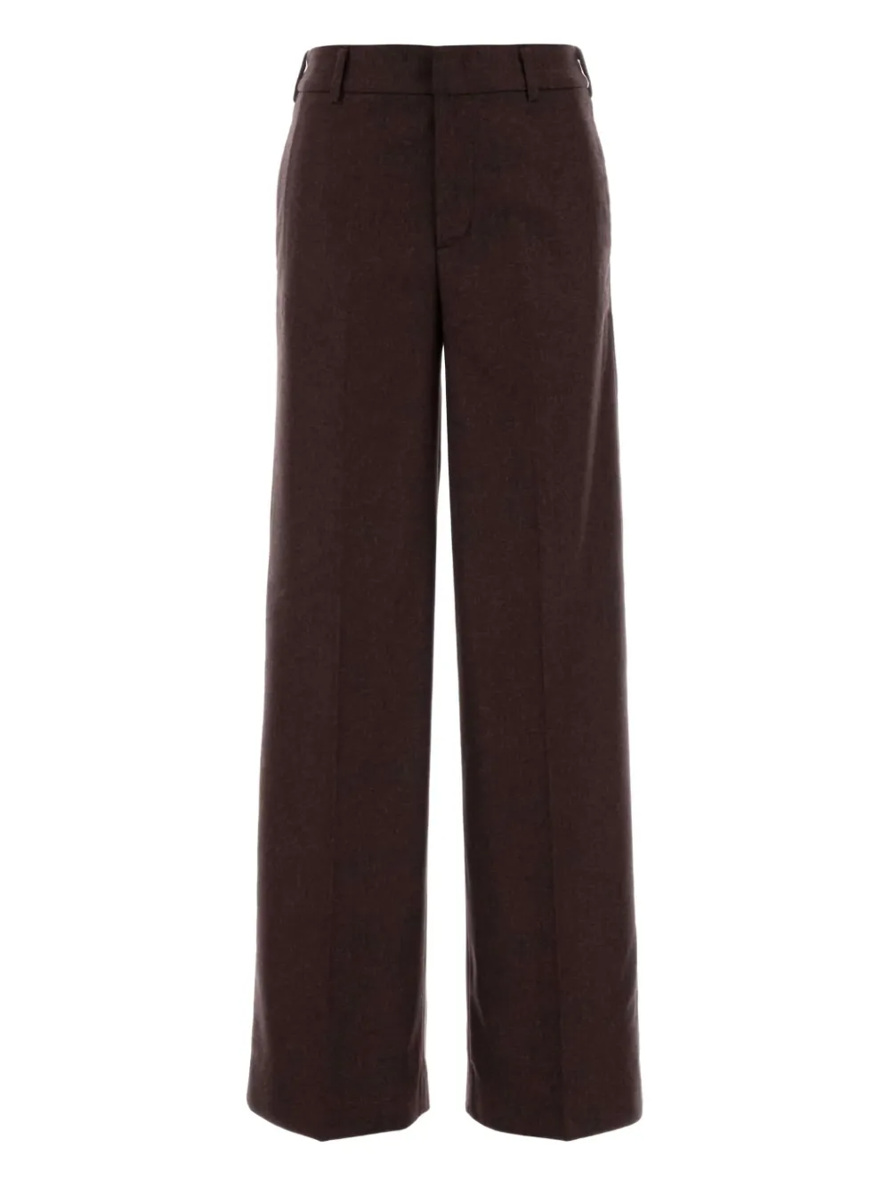 Pt Torino Melange Grape Wool Blend Lorenza Palazzo Pant In Burgundy