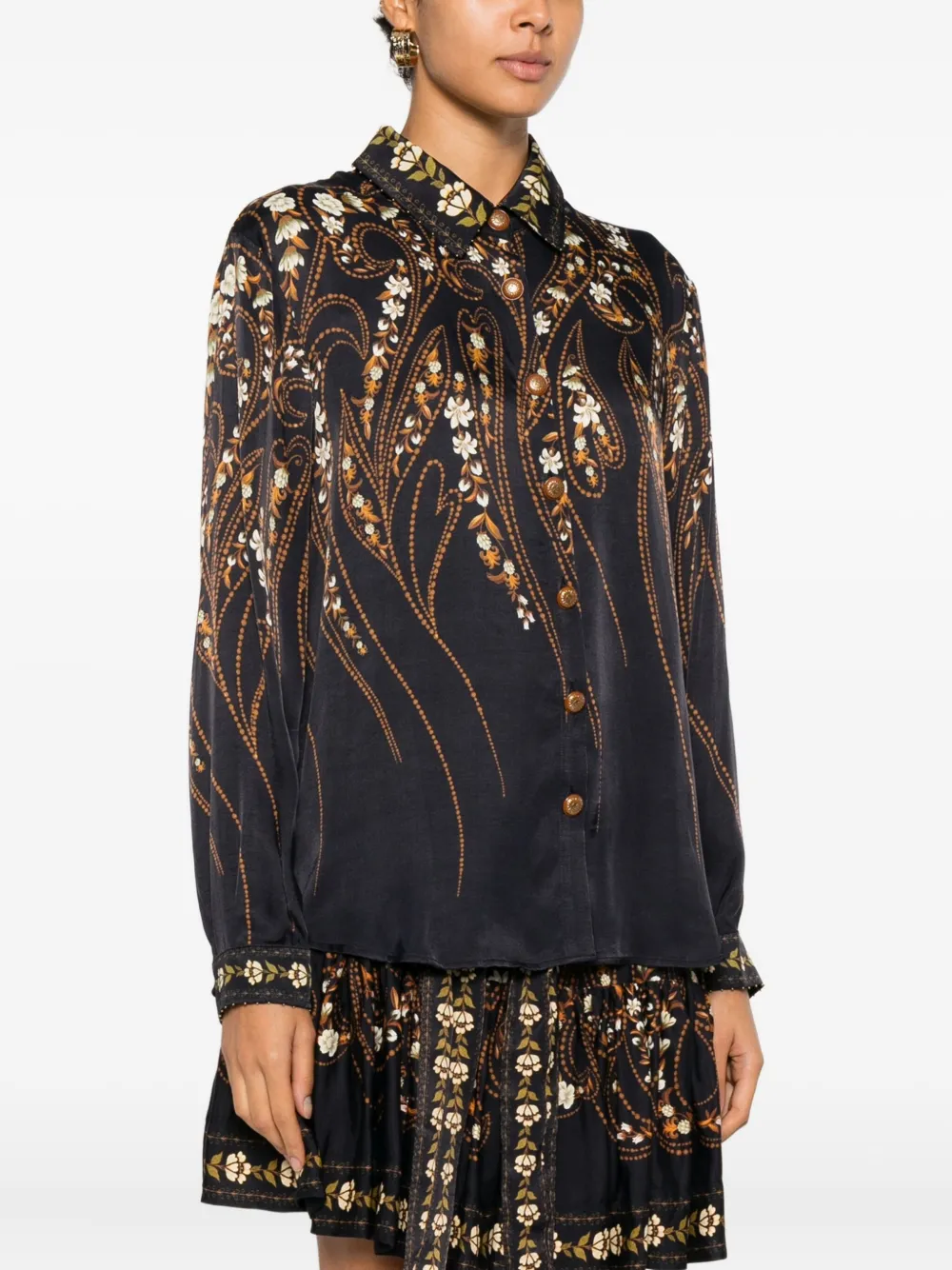 FARM Rio Blouse met bloemenprint Zwart