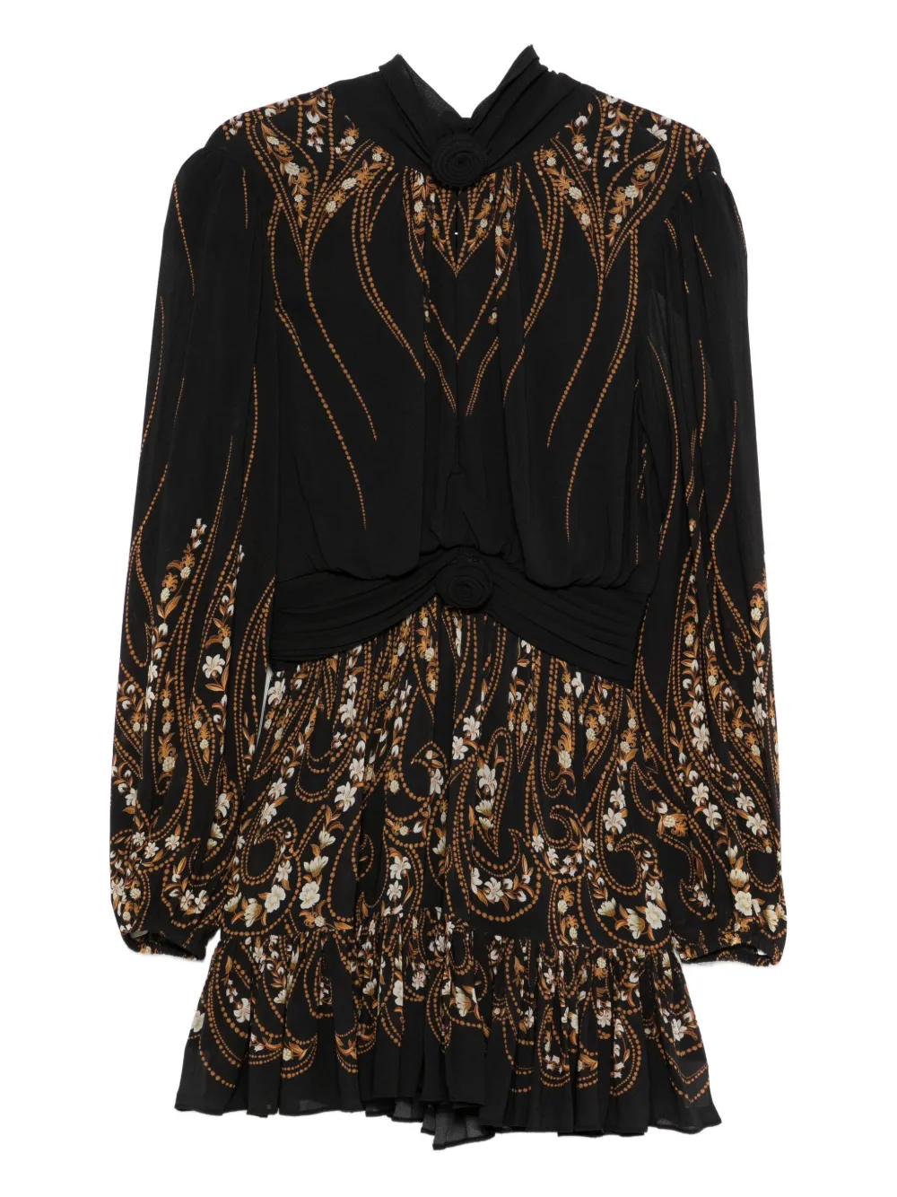 FARM Rio floral ruffled dress - Nero