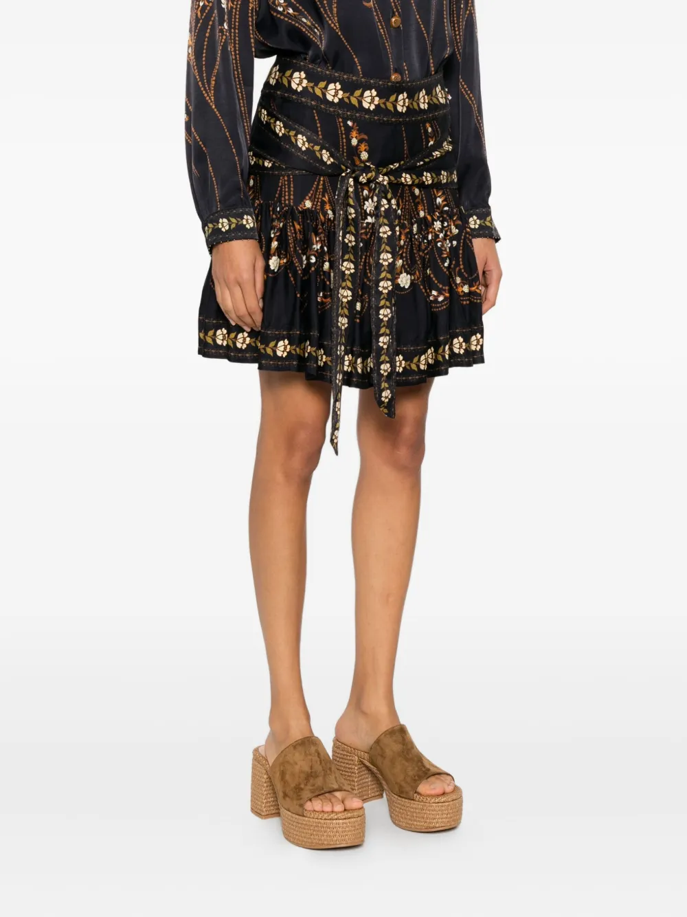 FARM Rio Rok met gestrikt detail Zwart