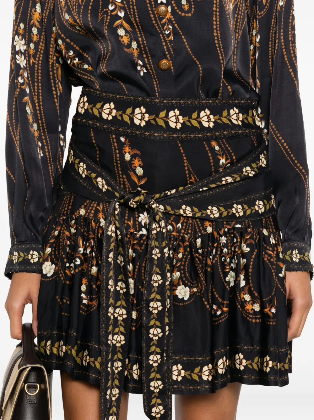 FARM Rio Rok met gestrikt detail Zwart