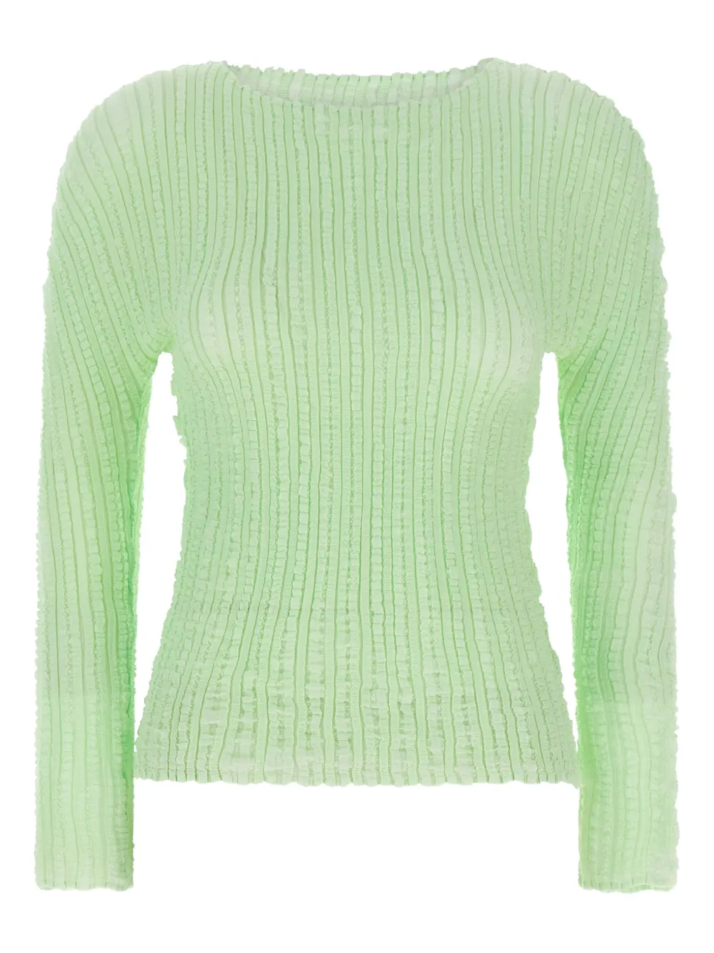 Issey Miyake Jellyfish Pleats Sweater In Green
