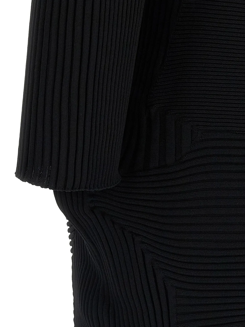 Issey Miyake Kone Kone Patchwork Pleated Midi Dress In Black