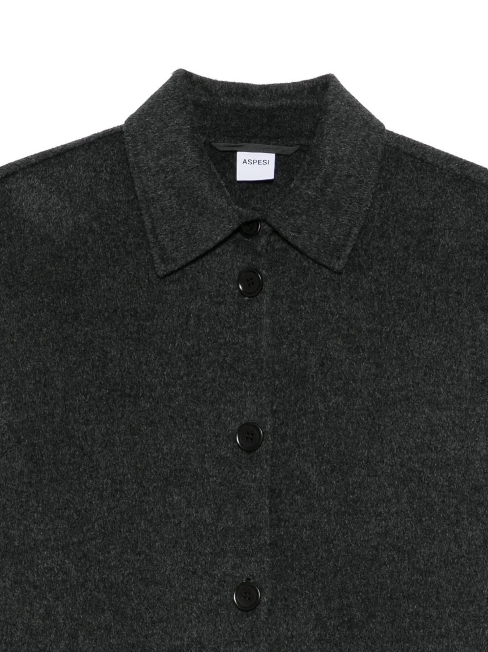 ASPESI Wollen jack met knopen Grijs