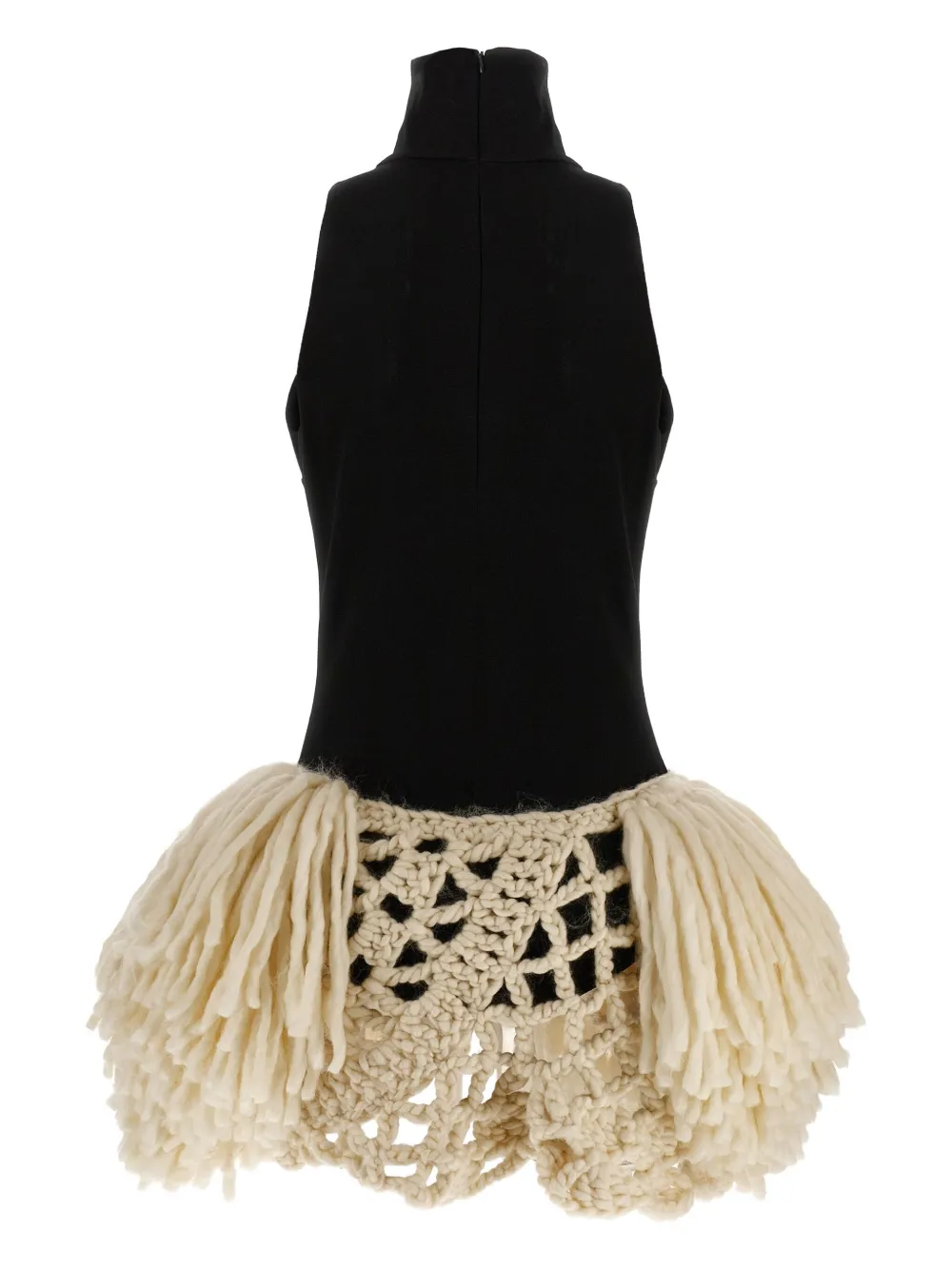 Magda Butrym high-neck crocheted mini dress - Zwart