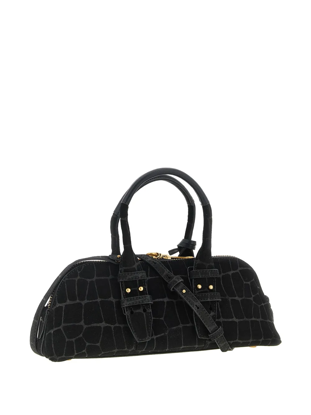 PINKO coconut-print metal logo handbag - Zwart