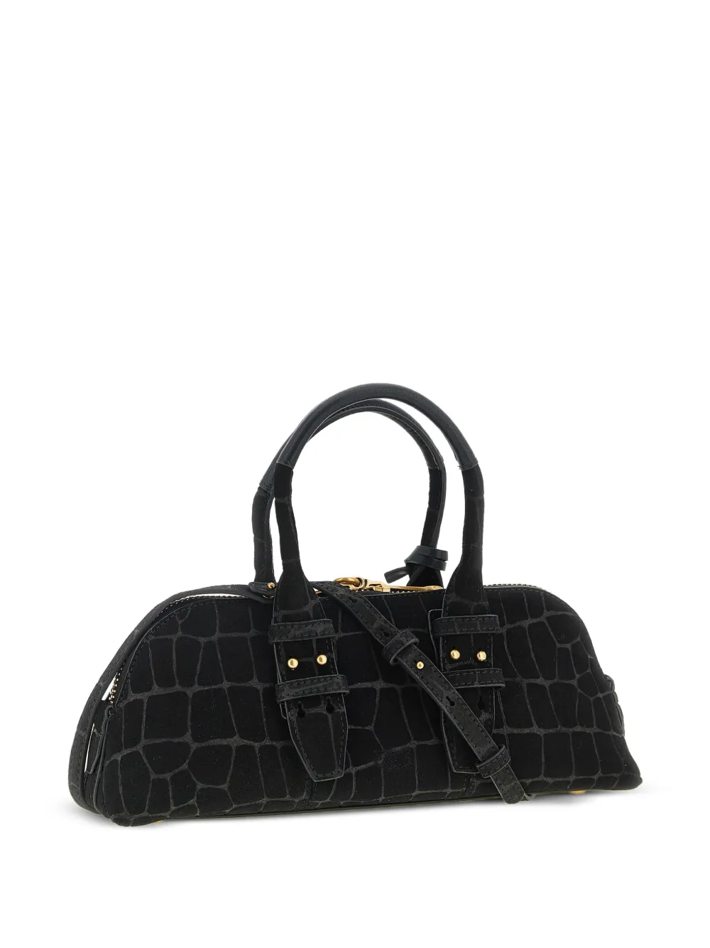 PINKO Handtas met kokosnootprint en metalen logo Zwart