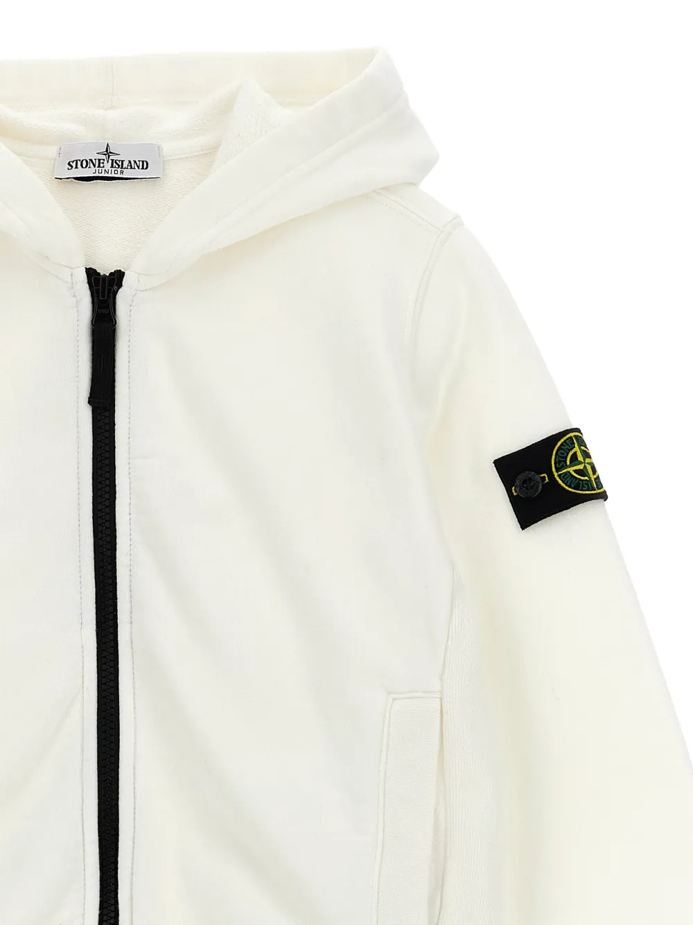 Stone Island Junior Hoodie met logo Wit