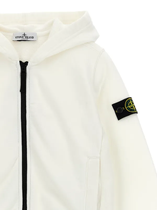 Stone Island Junior ジップアップ パーカー | ホワイト | FARFETCH JP