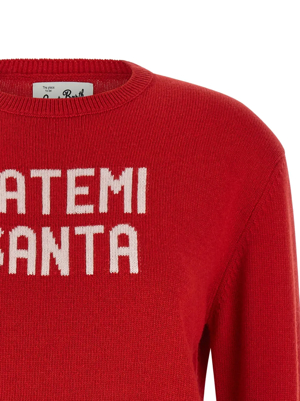 Mc2 Saint Barth Jacquard New Queen Sweater In Red