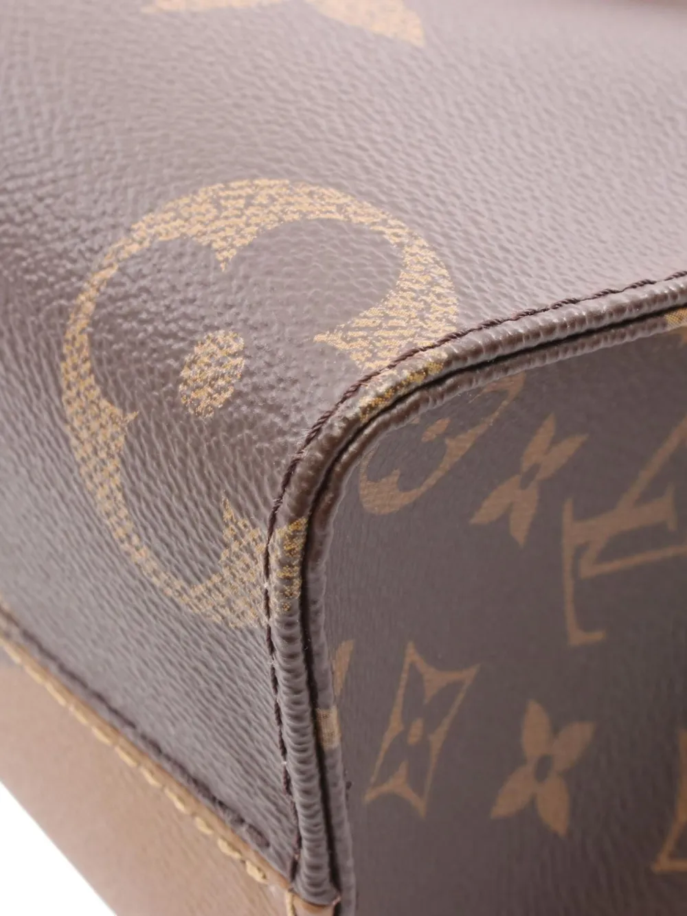 Pre-owned Louis Vuitton 2021-2025 Monogram Reverse Giant Onthego Pm Satchel In Brown