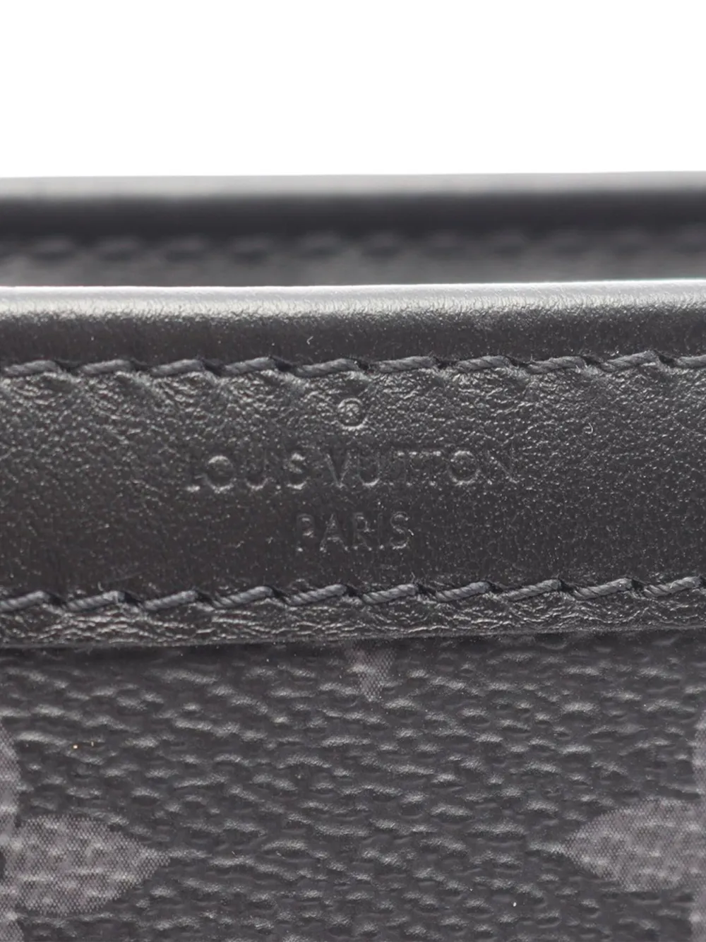 Pre-owned Louis Vuitton 2021-2025 Monogram Eclipse Gaston Wearable Wallet Crossbody Bag In Black