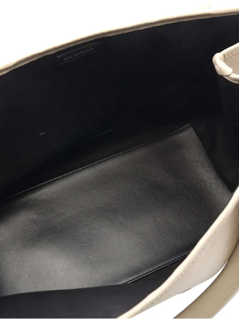 Pre-owned Balenciaga 2005-2025 Leather Navy Cabas Tote S Satchel In Brown