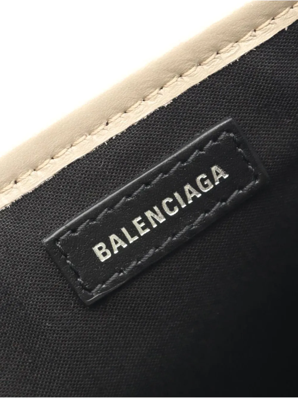 Pre-owned Balenciaga 2005-2025 Leather Navy Cabas Tote S Satchel In Brown