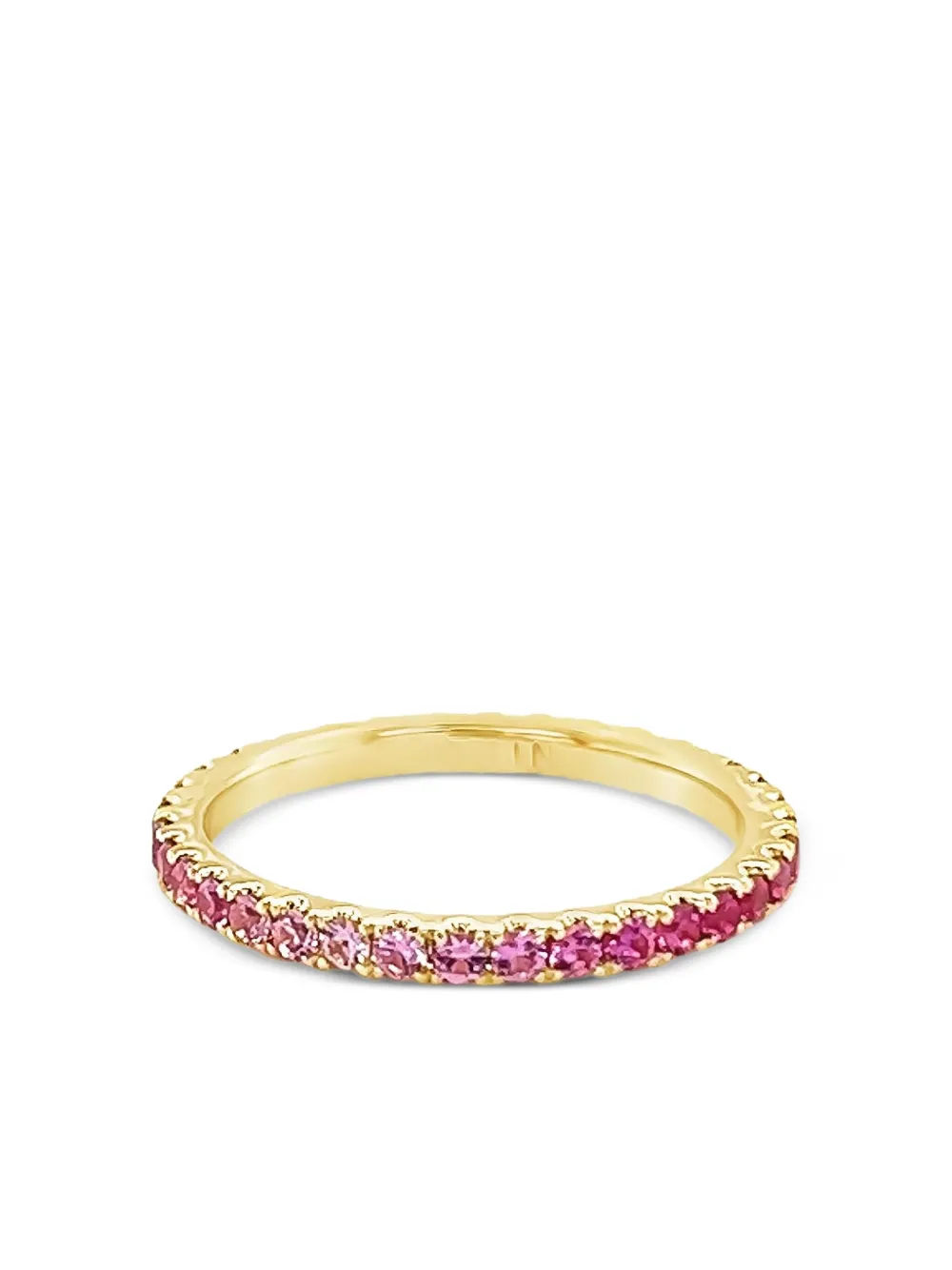 Lisa Nik 18k Yellow Gold Ombre Skinny Sapphire Ring In Gold