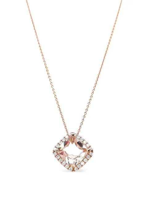 Lisa Nik 18K rose gold diamond and morganite necklace