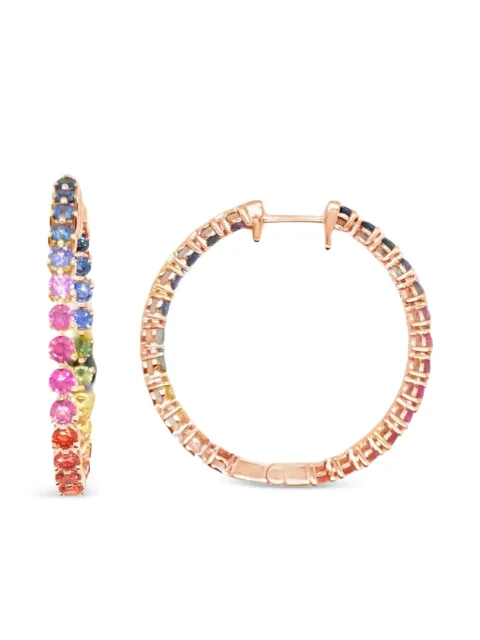 Lisa Nik 18K rose gold Inside Out sapphire hoop earrings