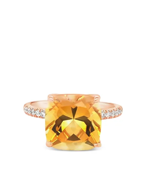 Lisa Nik anillo en oro rosa de 18kt con diamantes y citrino