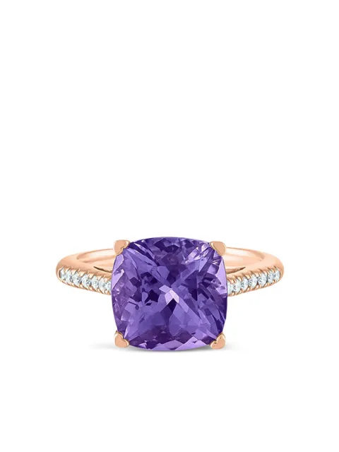 Lisa Nik anillo en oro rosa de 18kt con diamantes y amatista