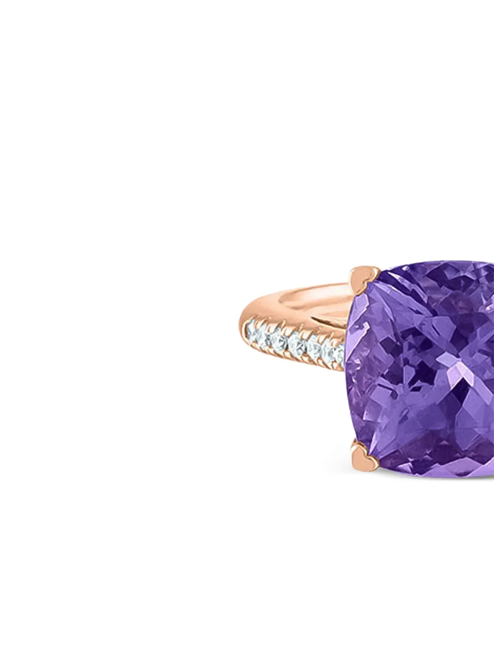 Lisa Nik 18k Rose Gold Amethyst And Diamond Ring In Purple