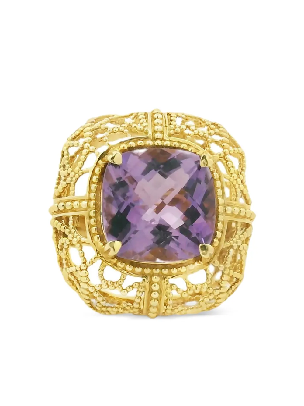 Lisa Nik 18k Yellow Gold Amethyst Ring In Gold