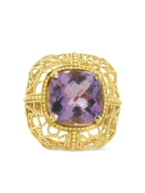 Lisa Nik 18K yellow gold amethyst ring
