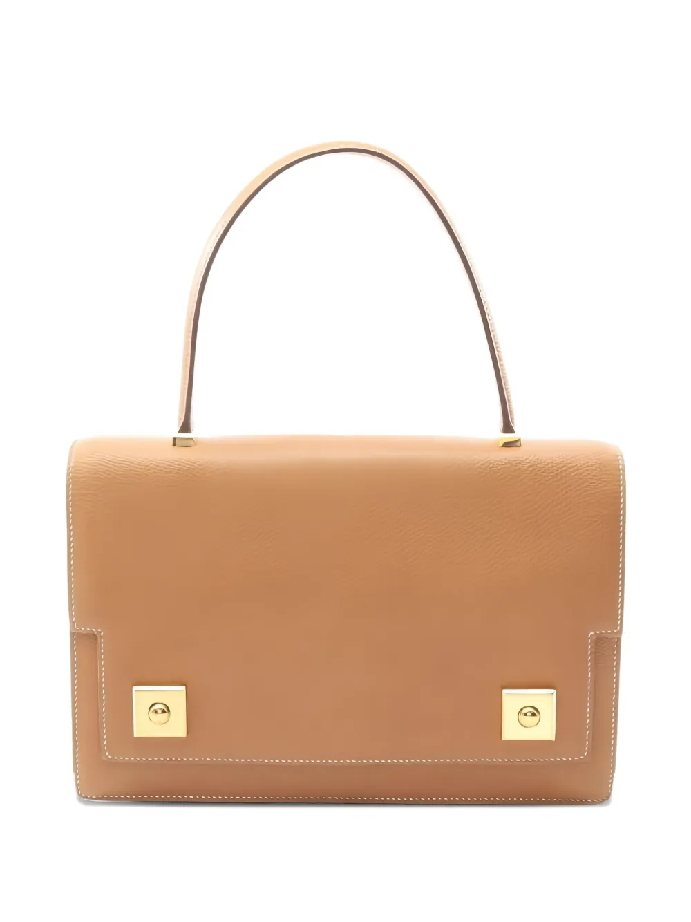 Pre-owned Hermes 1986 Gold Hardware Piano Tote Bag In Brown