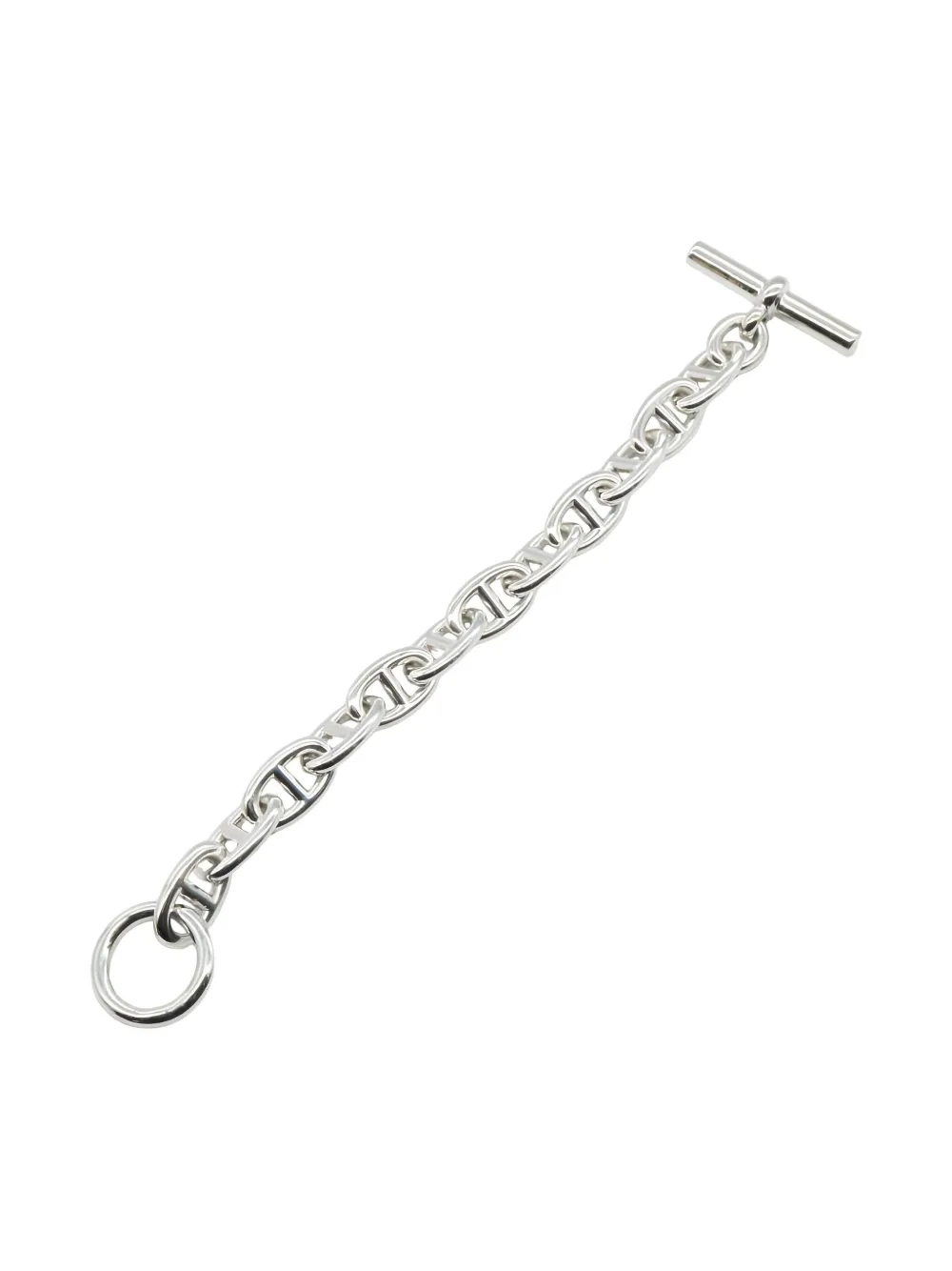 Pre-owned Hermes 2010s Chaine D'ancre Tgm Bracelet In Silver